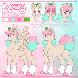 Size: 2000x2000 | Tagged: safe, artist:dozyarts, derpibooru import, oc, oc:dozy, earth pony, pegasus, pony, female, mare, reference sheet, solo