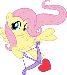 Size: 1182x1322 | Tagged: safe, artist:jaye, derpibooru import, fluttershy, pegasus, pony, arrow, bow (weapon), bow and arrow, cupid, cute, female, flying, heart, heart arrow, mare, official, shyabetes, simple background, solo, spread wings, stock vector, transparent background, weapon, wings