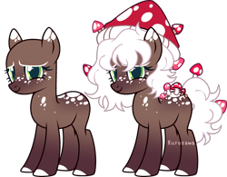 Size: 2630x2052 | Tagged: safe, artist:kurosawakuro, derpibooru import, oc, earth pony, original species, pony, base used, female, mare, mushroom, mushroom pony, simple background, solo, transparent background