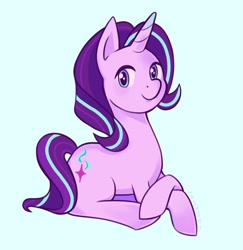 Size: 1809x1864 | Tagged: safe, artist:tr1xshy, derpibooru import, starlight glimmer, pony, unicorn, blue background, cyan background, februpony, female, mare, simple background, solo