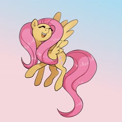 Size: 2655x2654 | Tagged: safe, artist:mew_clear, derpibooru import, fluttershy, pegasus, pony, februpony, female, gradient background, mare, solo