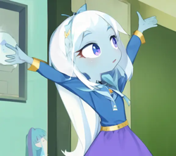 Size: 576x512 | Tagged: safe, derpibooru import, edit, edited screencap, machine learning generated, screencap, trixie, better together, equestria girls, forgotten friendship, pinegraph, solo