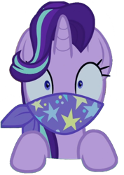 Size: 756x1070 | Tagged: safe, derpibooru import, edit, edited screencap, screencap, starlight glimmer, unicorn, road to friendship, background removed, cloth gag, gag, over the nose gag, scarf gag, shocked, shocked expression, shrunken pupils, simple background, solo, surprised, transparent background, vector, wtf, wtf face