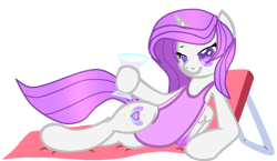 Size: 1128x653 | Tagged: artist needed, safe, derpibooru import, oc, oc only, alicorn, base used, clothes, female, looking at you, relaxing, simple background, solo, swimsuit, transparent background