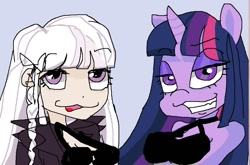 Size: 1126x745 | Tagged: safe, artist:bunnyhalo, derpibooru import, twilight sparkle, anthro, human, unicorn, anime, danganronpa, danganronpa 2, humanized, kyoko kirigiri, ms paint