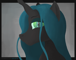 Size: 2713x2160 | Tagged: safe, artist:kingrow, derpibooru import, queen chrysalis, changeling, changeling queen, bust, looking at you, portrait