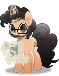 Size: 1016x1308 | Tagged: safe, artist:lincolnbrewsterfan, derpibooru import, oc, oc only, oc:rykert de niro, pony, unicorn, .svg available, anniversary, anniversary art, beard, brown eyes, curly hair, curly mane, curly tail, cute, facial hair, glasses, glowing, glowing horn, horn, inkscape, levitation, liver spots, looking at you, lullaby for a princess, lullaby for a princess (song), magic, magic aura, male, movie accurate, ocbetes, ponified, raised hoof, raised leg, shaved mane, sheet music, sideburns, simple background, smiling, smiling at you, solo, stallion, svg, tail, tattoo, telekinesis, translucent, transparent background, unicorn oc, vector