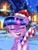 Size: 3072x4096 | Tagged: safe, artist:greenybeanz, derpibooru import, twilight sparkle, unicorn, breath, candy, candy cane, christmas, cute, eyes closed, food, hat, holiday, open mouth, santa hat, snow, snowfall, solo, twiabetes