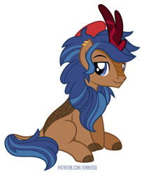 Size: 900x1090 | Tagged: safe, artist:jennieoo, derpibooru import, oc, oc:case, kirin, pony, beret, ear piercing, hat, horn, kirin oc, looking at you, piercing, show accurate, simple background, sitting, smiling, smiling at you, solo, transparent background, vector