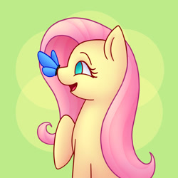 Size: 864x864 | Tagged: safe, artist:castawayke, derpibooru import, fluttershy, butterfly, pegasus, pony, butterfly on nose, insect on nose, no pupils, profile, solo