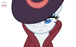 Size: 1172x720 | Tagged: safe, artist:alyssaricepony, derpibooru import, rarity, pony, unicorn, rarity investigates, base, clothes, detective, detective rarity, hat, looking at you, simple background, solo, transparent background