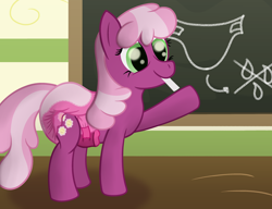 Size: 2500x1916 | Tagged: safe, artist:sweetielover, derpibooru import, cheerilee, earth pony, adult diaper, chalk, chalkboard, classroom, diaper, diaper fetish, female, fetish, show accurate
