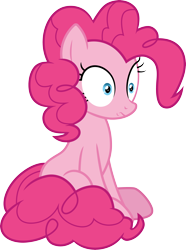 Size: 3000x4037 | Tagged: safe, artist:cloudyglow, derpibooru import, pinkie pie, earth pony, pony, the last laugh, female, mare, simple background, sitting, solo, transparent background, vector, wide eyes