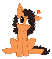 Size: 984x1109 | Tagged: safe, artist:decaydaance, derpibooru import, pegasus, pony, blushing, curly hair, glam metal, glam rock, head tilt, heart, male, mark slaughter, one ear down, ponified, signature, simple background, sitting, stallion, transparent background