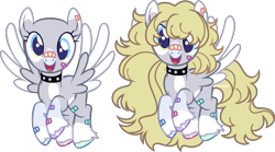 Size: 1819x1011 | Tagged: safe, artist:kurosawakuro, derpibooru import, oc, oc only, pegasus, pony, bandaid, base used, choker, female, mare, simple background, solo, spiked choker, transparent background