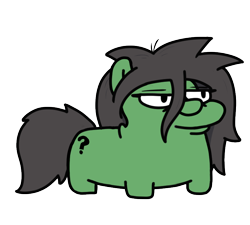 Size: 800x720 | Tagged: safe, artist:fluttershank, artist:jargon scott, derpibooru import, oc, oc only, oc:anon-mare, earth pony, pony, chubby, earth pony oc, neck roll, simple background, solo, squatpony, tired, transparent background, unkempt mane