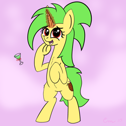 Size: 2000x2000 | Tagged: safe, artist:dafiltafish, derpibooru import, oc, oc:piña, pony, unicorn, colored, female, horn, magic, mare, mist, simple background, solo, telekinesis, unicorn oc