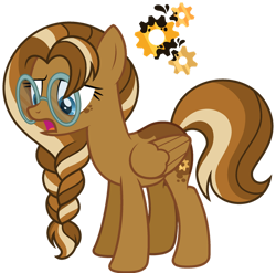 Size: 1024x1013 | Tagged: safe, artist:strawberry-spritz, derpibooru import, oc, oc only, oc:poppyseed muffin, pegasus, pony, base used, braid, female, glasses, mare, offspring, parent:derpy hooves, parent:doctor whooves, parents:doctorderpy, simple background, solo, transparent background