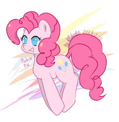 Size: 819x847 | Tagged: safe, artist:柯kedo-菱叶虹光, derpibooru import, pinkie pie, earth pony, pony, simple background, solo, white background