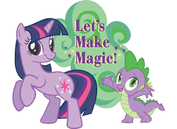 Size: 2048x1489 | Tagged: safe, spike, twilight sparkle, dragon, unicorn, official, simple background, transparent background, twiface