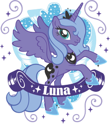Size: 1810x2048 | Tagged: safe, princess luna, alicorn, name, official, s1 luna, simple background, transparent background, zazzle