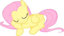 Size: 4326x2462 | Tagged: safe, artist:kurokaji11, derpibooru import, fluttershy, pegasus, pony, season 1, stare master, cute, daaaaaaaaaaaw, eyes closed, female, folded wings, happy, mare, shyabetes, simple background, sleeping, smiling, solo, transparent background, vector, wings