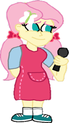 Size: 268x480 | Tagged: safe, artist:bigpurplemuppet99, derpibooru import, edit, editor:incredibubbleirishguy, fluttershy, annie (little einsteins), bow, clothes, cute, dress, hair bow, little einsteins, microphone, pigtails, shyabetes, simple background, transparent background, vector, vector edit