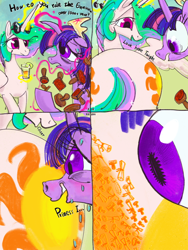 Size: 3000x4000 | Tagged: safe, artist:ja0822ck, derpibooru import, princess celestia, twilight sparkle, twilight sparkle (alicorn), alicorn, pony, crown, duo, jewelry, regalia, scroll