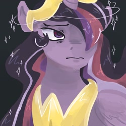 Size: 2048x2048 | Tagged: safe, artist:dmitrymemovznok, derpibooru import, princess twilight 2.0, twilight sparkle, twilight sparkle (alicorn), alicorn, pony, the last problem, crown, frown, jewelry, older, older twilight, peytral, regalia, solo