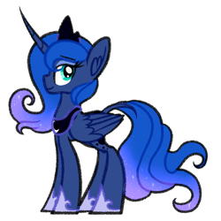 Size: 1024x1024 | Tagged: safe, artist:princessfaeron, derpibooru import, princess luna, pony, simple background, solo, transparent background