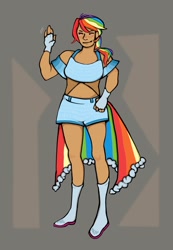 Size: 1479x2143 | Tagged: safe, artist:breakspunge, derpibooru import, rainbow dash, human, female, humanized, midriff, solo