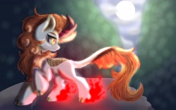 Size: 4000x2500 | Tagged: safe, alternate version, artist:yourpennypal, derpibooru import, autumn blaze, kirin, cloven hooves, female, fire, solo