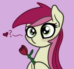 Size: 2048x1928 | Tagged: safe, artist:ewoudcponies, derpibooru import, roseluck, pony, blushing, female, flower, heart, rose, simple background, solo