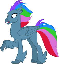 Size: 1922x2059 | Tagged: safe, artist:eclipsethings, derpibooru import, oc, oc only, oc:fauli1221, hippogriff, chest fluff, raised claw, simple background, solo, species swap, surprised, transparent background, vector, wings