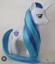 Size: 720x825 | Tagged: safe, derpibooru import, shining armor, unicorn, customized toy, horn, irl, long mane, photo, signature, solo, toy, watermark