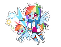 Size: 1046x811 | Tagged: safe, artist:rainbom__1122, derpibooru import, rainbow dash, human, pegasus, pony, equestria girls, simple background, solo, white background