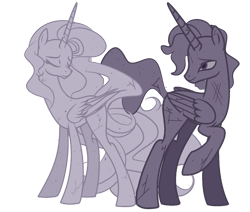 Size: 2656x2256 | Tagged: safe, artist:harmonyvitality-yt, derpibooru import, oc, oc only, alicorn, pony, alicorn oc, base used, female, horn, mare, raised hoof, raised leg, simple background, statue, transparent background, wings