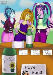 Size: 1240x1754 | Tagged: safe, artist:bardicdragoon, derpibooru import, adagio dazzle, aria blaze, sonata dusk, human, equestria girls, adagio dazzla, growth drive, the dazzlings