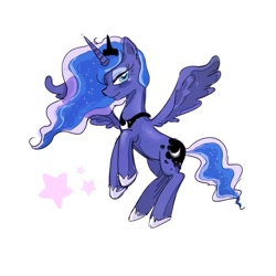 Size: 1000x1000 | Tagged: safe, artist:rbap, derpibooru import, princess luna, alicorn, pony, flying, simple background, smiling, smirk, solo, spread wings, white background, wings