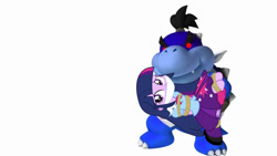 Size: 874x492 | Tagged: safe, artist:songokussjsannin8000, derpibooru import, twilight sparkle, equestria girls, bondage, bowser jr, cloth gag, clothes, dark bowser jr, female, gag, kidnapped, leg warmers, pleated skirt, ropes, shoes, show accurate, simple background, skirt, solo, tied up, white background