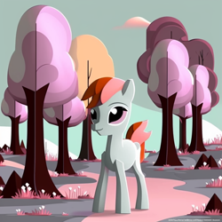 Size: 1024x1024 | Tagged: safe, derpibooru import, fanfic art, solo, tree, writing