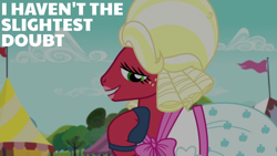 Size: 1920x1080 | Tagged: safe, derpibooru import, edit, edited screencap, editor:quoterific, screencap, big macintosh, earth pony, pony, brotherhooves social, crossdressing, male, orchard blossom, solo, stallion