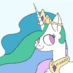 Size: 512x512 | Tagged: safe, artist:beepbeep, derpibooru import, princess celestia, alicorn, pony, bust, crown, female, jewelry, mare, regalia, simple background, solo, white background