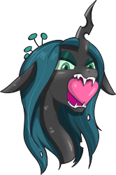 Size: 1376x2074 | Tagged: safe, artist:mdwines, derpibooru import, queen chrysalis, changeling, changeling queen, pony, angry, bust, commission, emotions, heart, hearts and hooves day, holiday, isolated, open mouth, png, portrait, simple background, sketch, solo, sticker, teeth, transparent background, valentine's day, valentine's day card, your character here