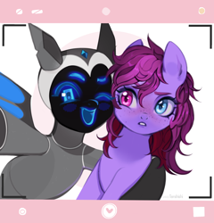 Size: 2168x2261 | Tagged: artist needed, safe, derpibooru import, oc, oc:amika, oc:veen, original species, pegasus, plane pony, pony, robot, robot pony, heterochromia, pegasus oc, plane, solo