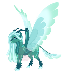 Size: 3412x3600 | Tagged: safe, artist:gigason, derpibooru import, oc, oc only, oc:lacewing, changepony, hybrid, pony, offspring, parent:pharynx, parent:rolling thunder, simple background, solo, transparent background