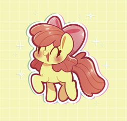 Size: 1658x1586 | Tagged: safe, artist:typhwosion, derpibooru import, apple bloom, earth pony, pony, bow, februpony, female, filly, foal, hair bow, solo, sparkles