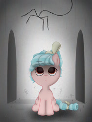 Size: 768x1024 | Tagged: safe, artist:cyclesproductions, derpibooru import, cozy glow, pegasus, pony, female, filly, foal, sitting, solo
