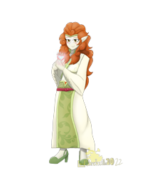 Size: 2021x2397 | Tagged: safe, artist:lordshrekzilla20, derpibooru import, autumn blaze, human, equestria girls, clothes, elf ears, equestria girls-ified, female, high res, kimono (clothing), simple background, smiling, solo, transparent background