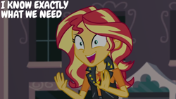 Size: 1920x1080 | Tagged: safe, derpibooru import, edit, edited screencap, editor:quoterific, screencap, sunset shimmer, better together, driving miss shimmer, equestria girls, solo